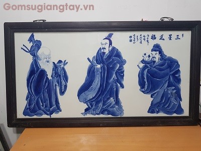 Tranh sứ men chàm 