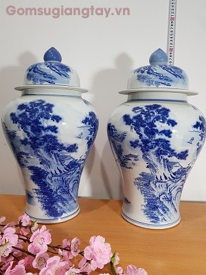 Đôi Chóe sứ men chàm giang tây t