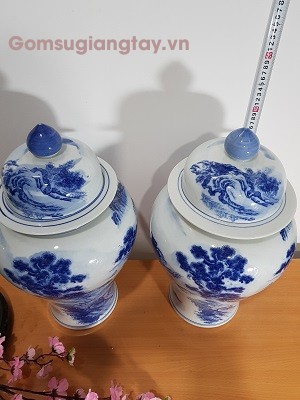 Đôi Chóe sứ men chàm giang tây t