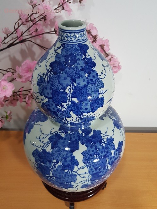 Hồ lô sứ men chàm cao cấp 