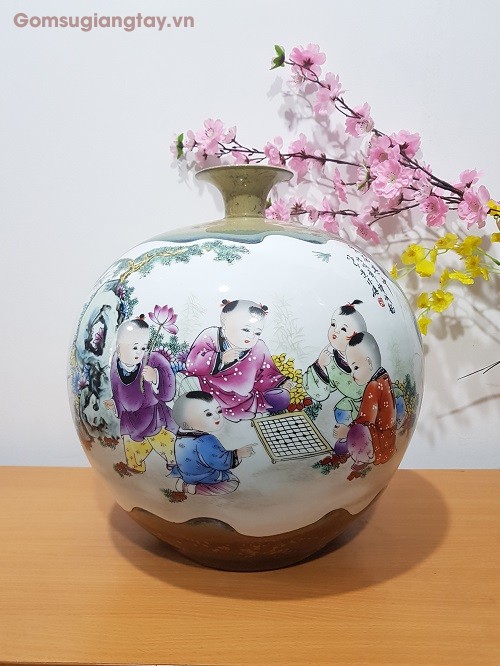 Bình tích lộc trưng bày  vẽ tay
