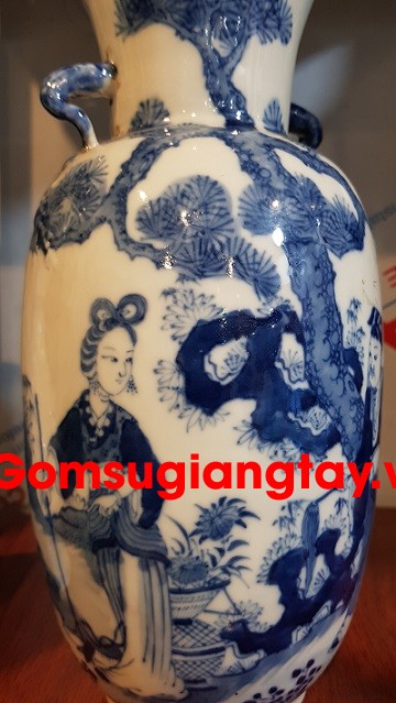 Bình sứ phỏng cổ trôn cốt đạt. tích 