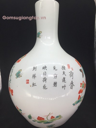 Bình  sứ củ tỏi trưng bày cắm hoa
