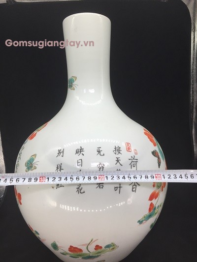 Bình  sứ củ tỏi trưng bày cắm hoa