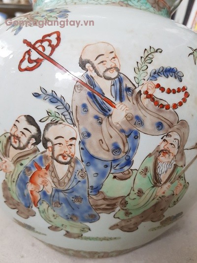 Hồ lô sứ giả cổ vẽ tay của nghệ nhân rất có hồn