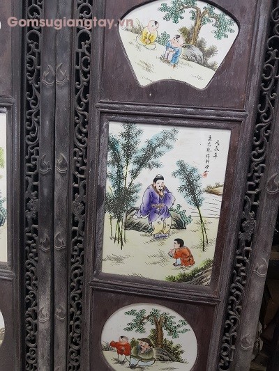 Tranh  sứ nét vẽ tinh tế 