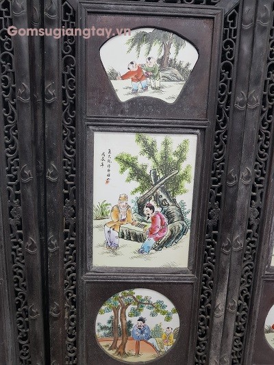 Tranh  sứ nét vẽ tinh tế 