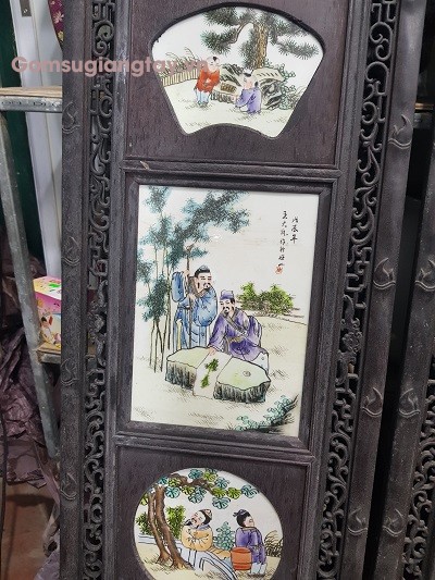 Tranh  sứ nét vẽ tinh tế 